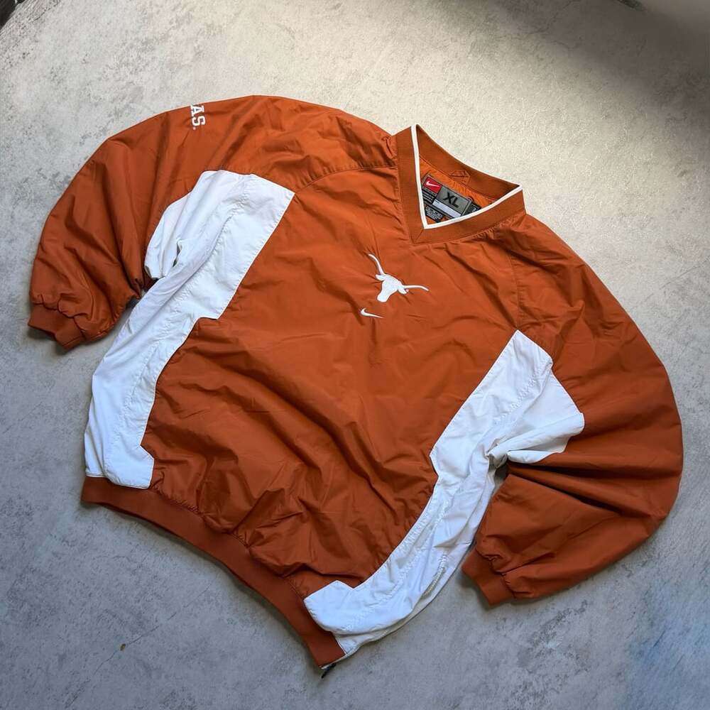 Nike Texas Longhorns Windbreaker Jacket Size XL Orange White Pullover